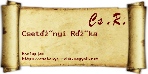 Csetényi Réka névjegykártya