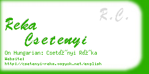 reka csetenyi business card